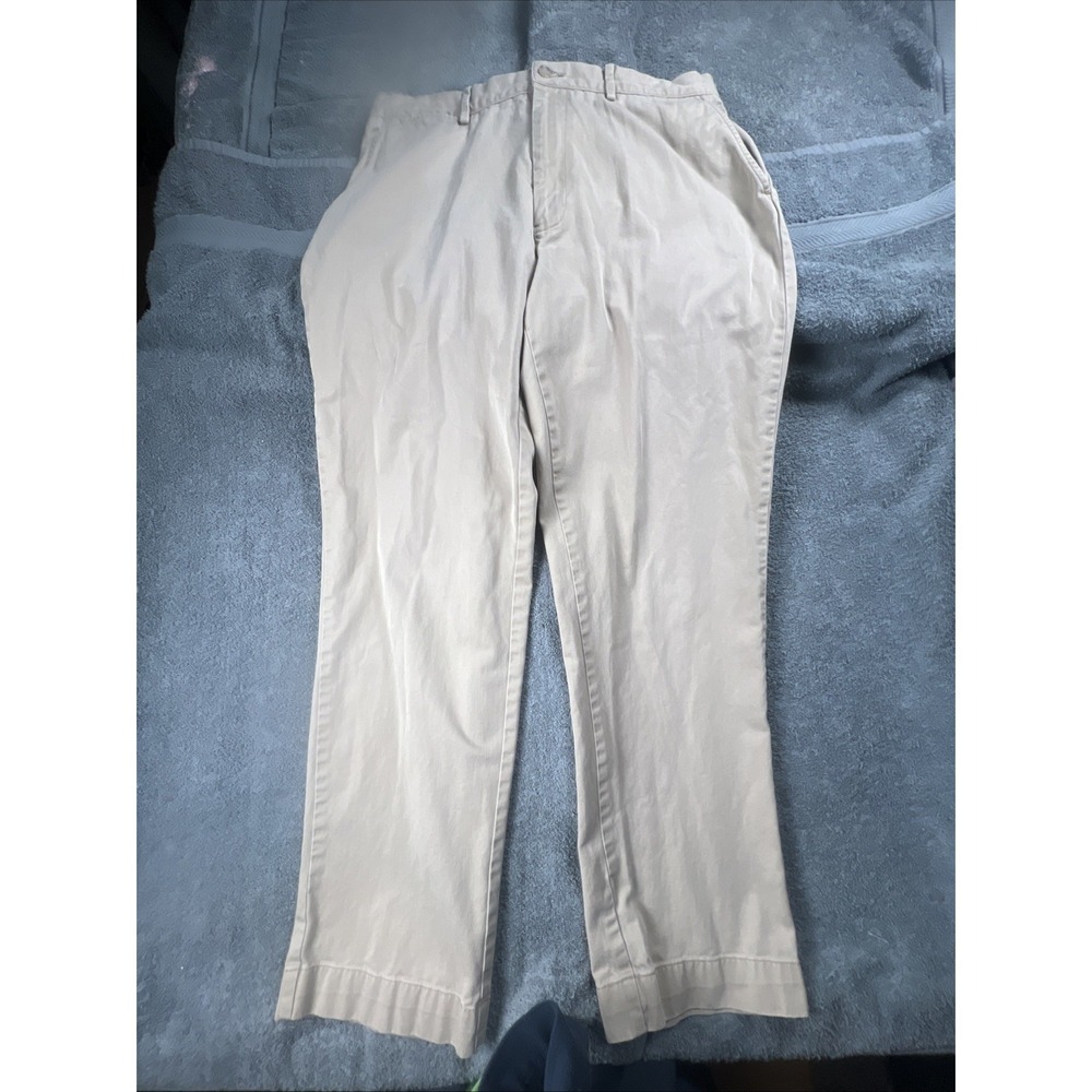 Polo Ralph Lauren Prospect Pants Men's 35x32  Chino Khaki 100% Cotton Flat Front
